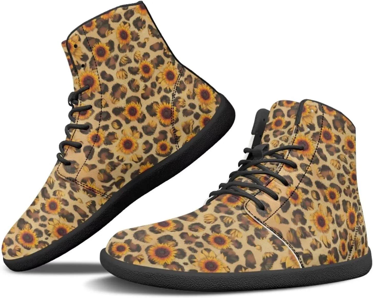 JoyLamoria Skull Rose Butterfly High Top Women Shoes Fashion Lace Walking Tennis Shoes Leather Hip Hop Street Sneaker