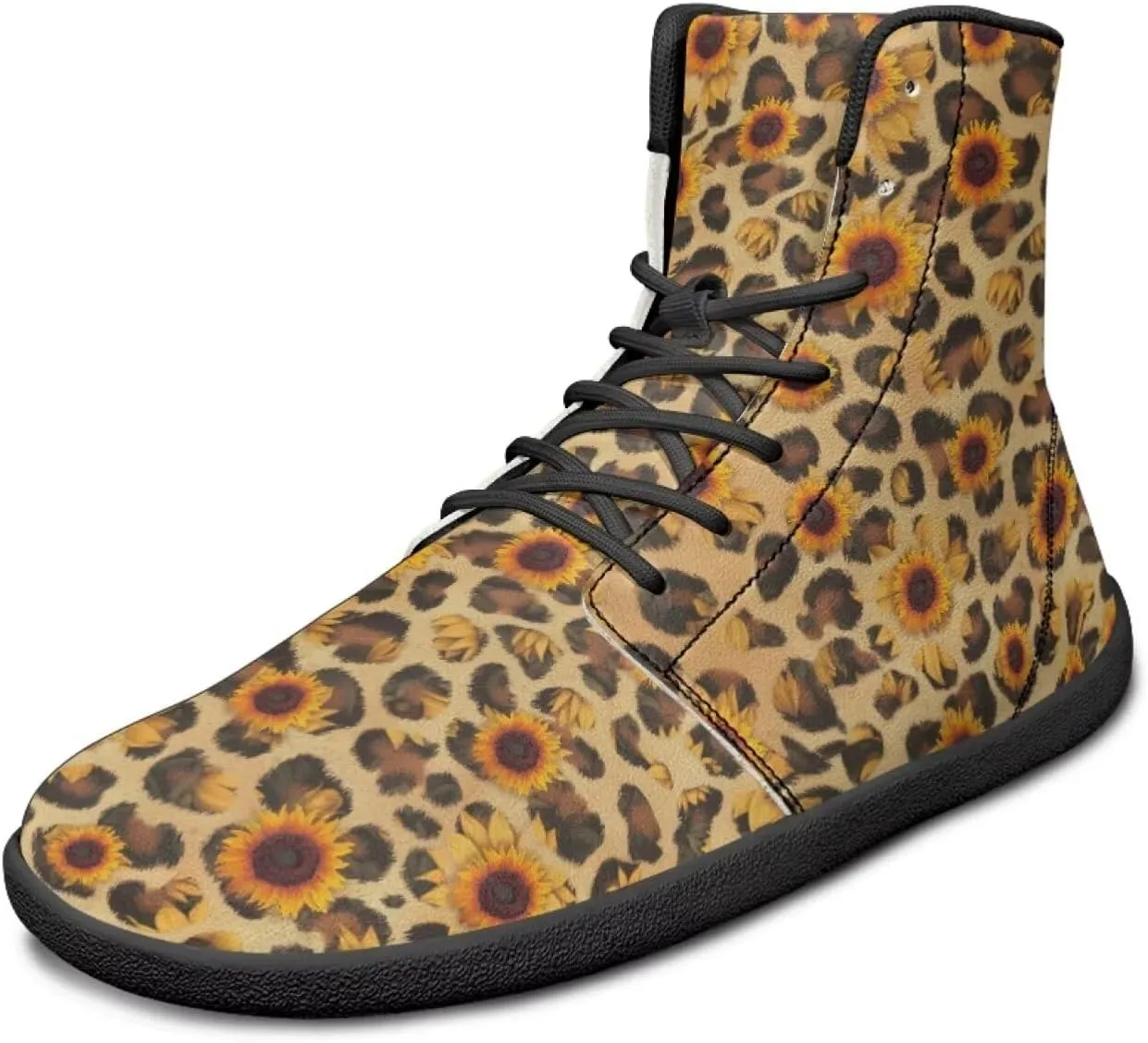 JoyLamoria Skull Rose Butterfly High Top Women Shoes Fashion Lace Walking Tennis Shoes Leather Hip Hop Street Sneaker