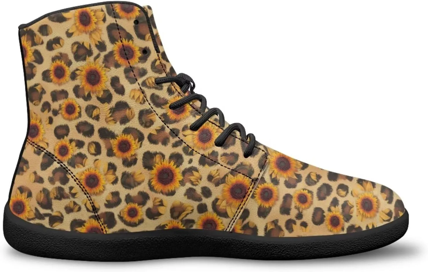 JoyLamoria Skull Rose Butterfly High Top Women Shoes Fashion Lace Walking Tennis Shoes Leather Hip Hop Street Sneaker