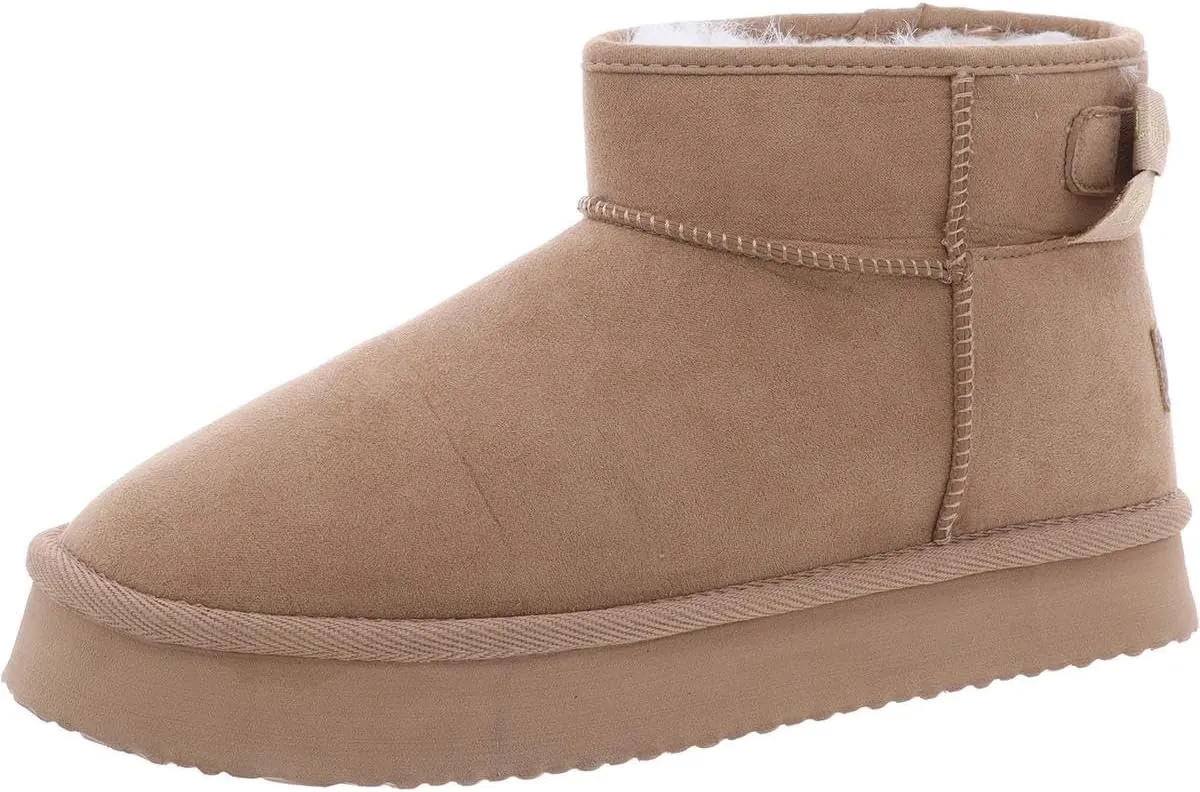 Juicy Couture Women Slip On Winter Boots Warm Microsuede Insulated Fashion Ankle Booties Outdoor Snow Boot-Olden