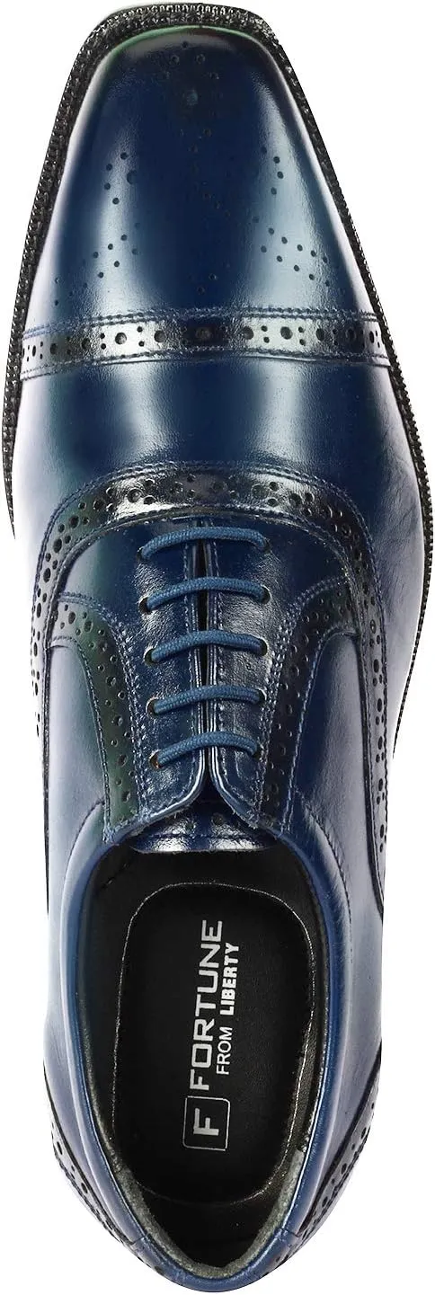 LIBERTYZENO Mens Wingtip Brogue Genuine Leather Adults Lace Up Oxford Dress Shoes for Easter Gift