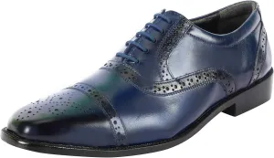 LIBERTYZENO Mens Wingtip Brogue Genuine Leather Adults Lace Up Oxford Dress Shoes for Easter Gift