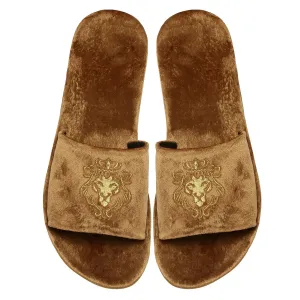 Lioness Tan Two Tone Full Velvet Women Slippers By Brune & Bareskin