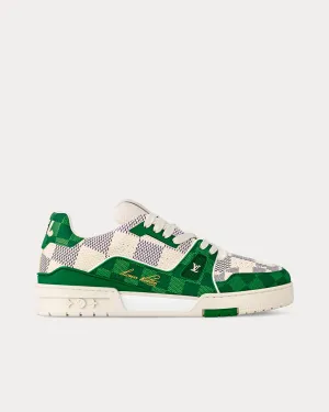 LV Trainers Damier Grained Calf Leather Green Low Top Sneakers