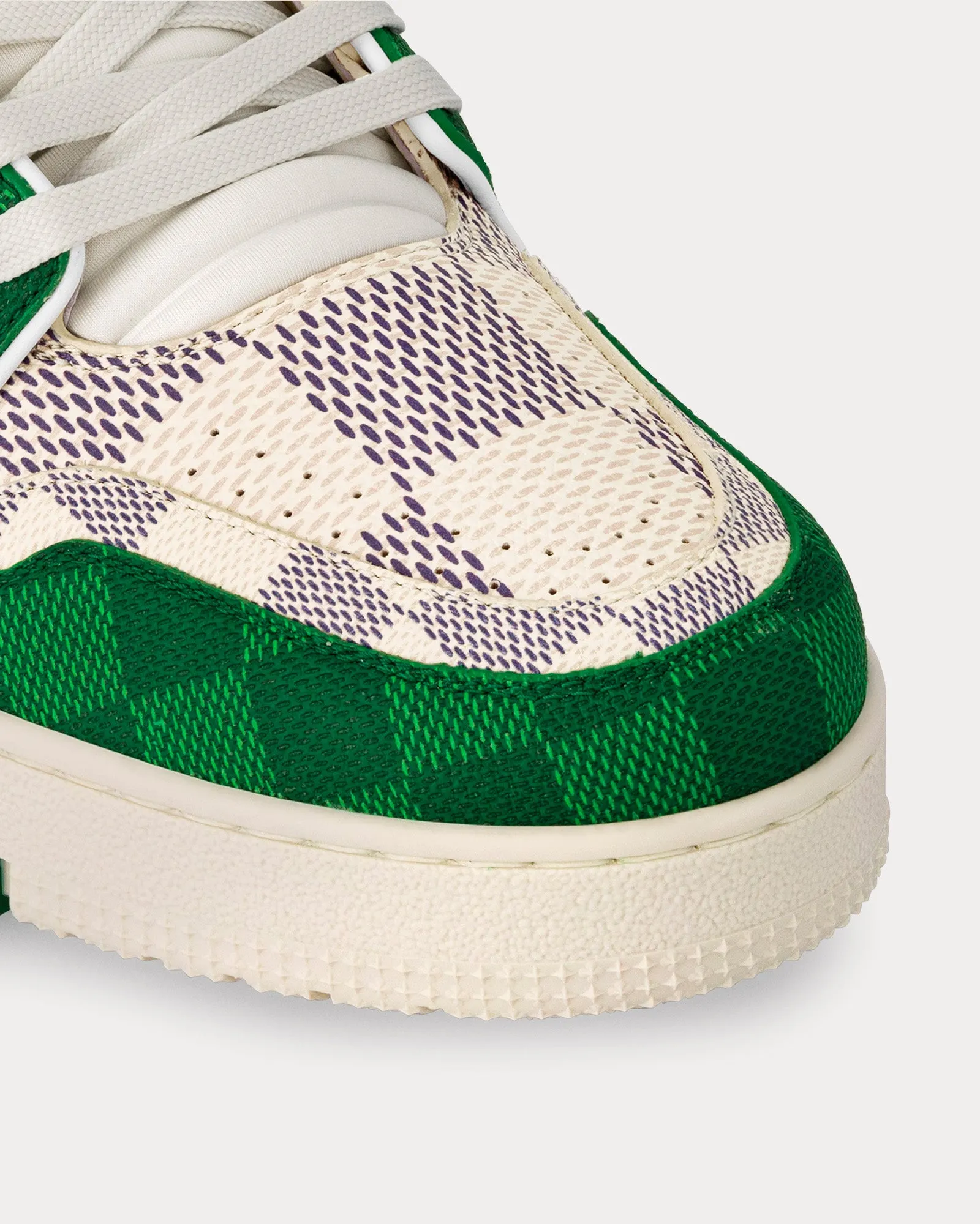 LV Trainers Damier Grained Calf Leather Green Low Top Sneakers
