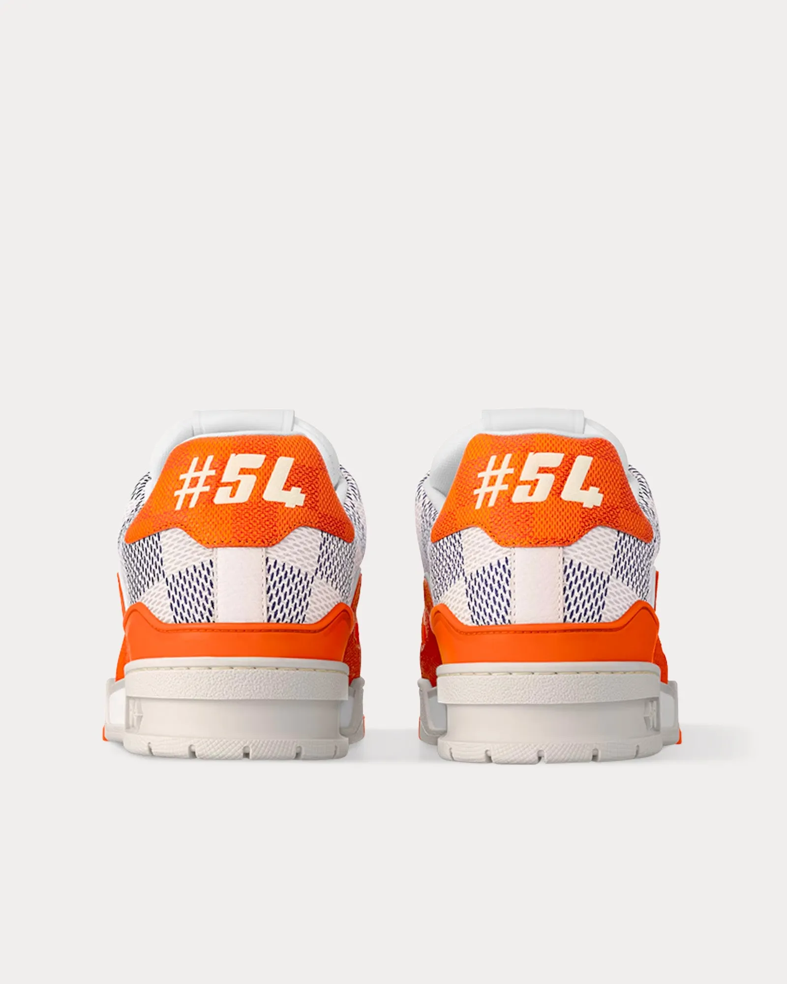 LV Trainers Damier Grained Calf Leather Orange Low Top Sneakers