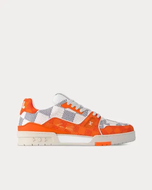LV Trainers Damier Grained Calf Leather Orange Low Top Sneakers