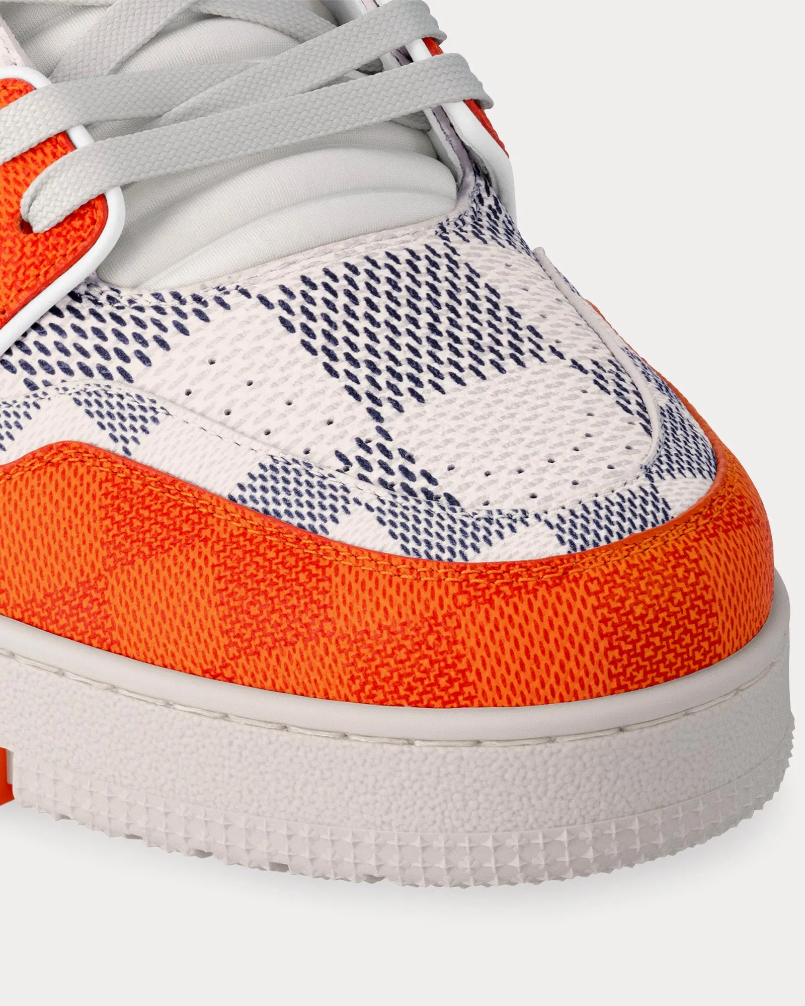 LV Trainers Damier Grained Calf Leather Orange Low Top Sneakers