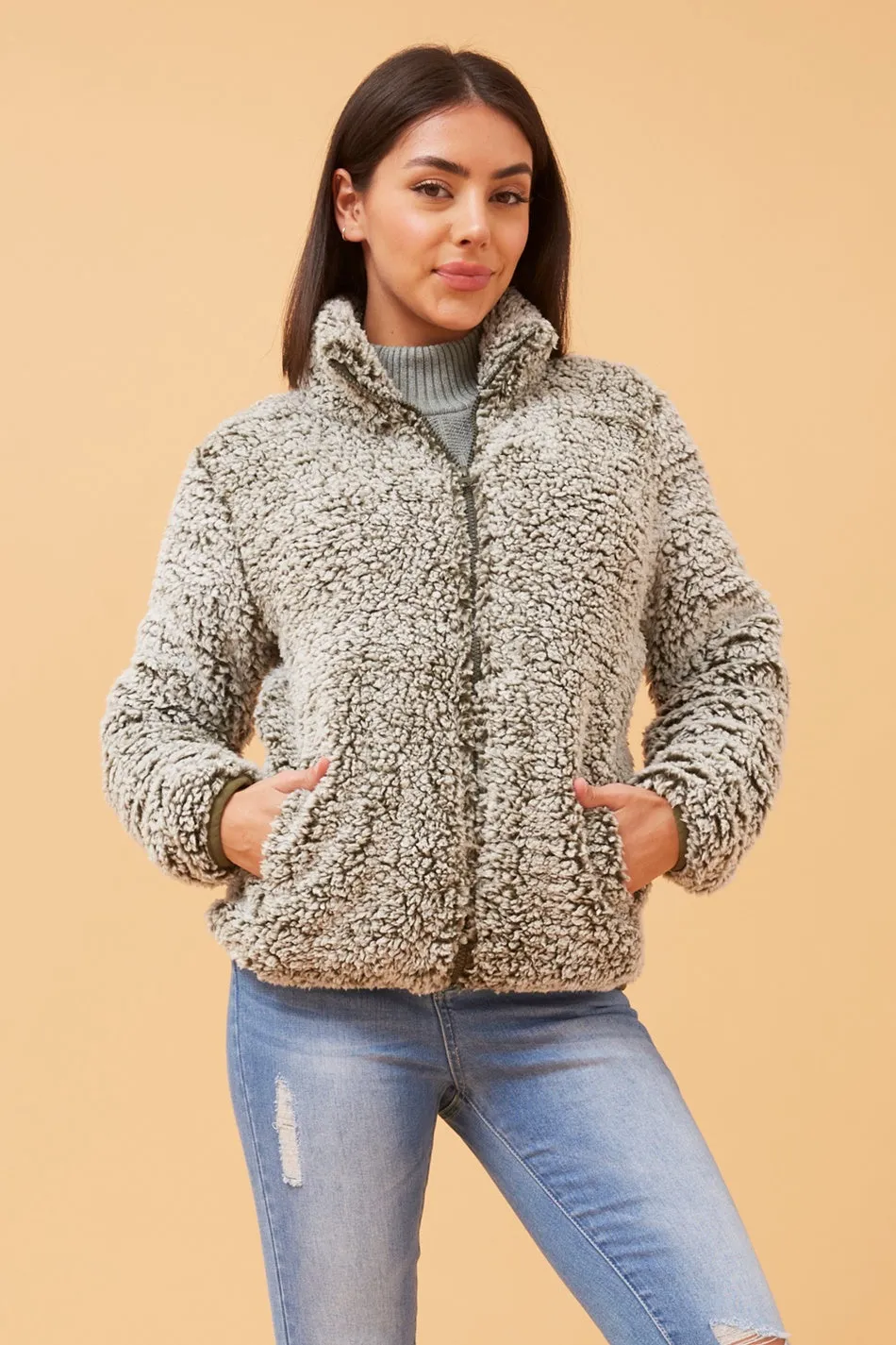 LYN FAUX FUR TEDDY JACKET