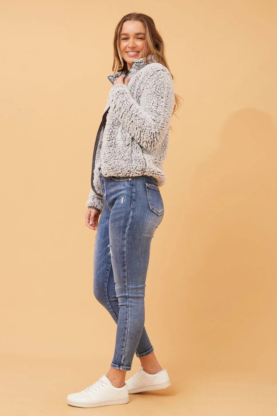 LYN FAUX FUR TEDDY JACKET