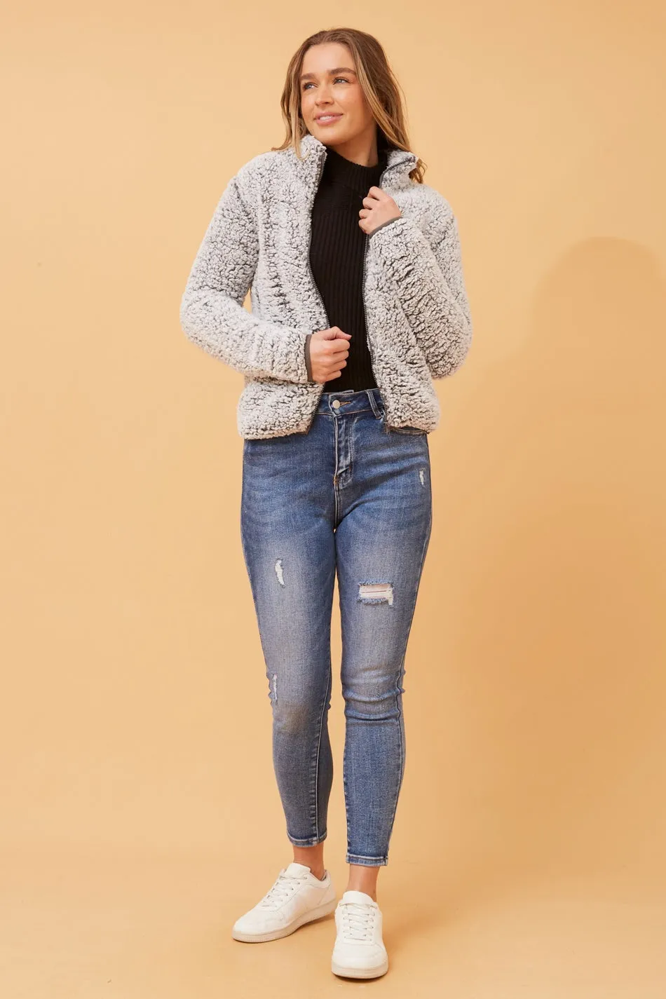 LYN FAUX FUR TEDDY JACKET