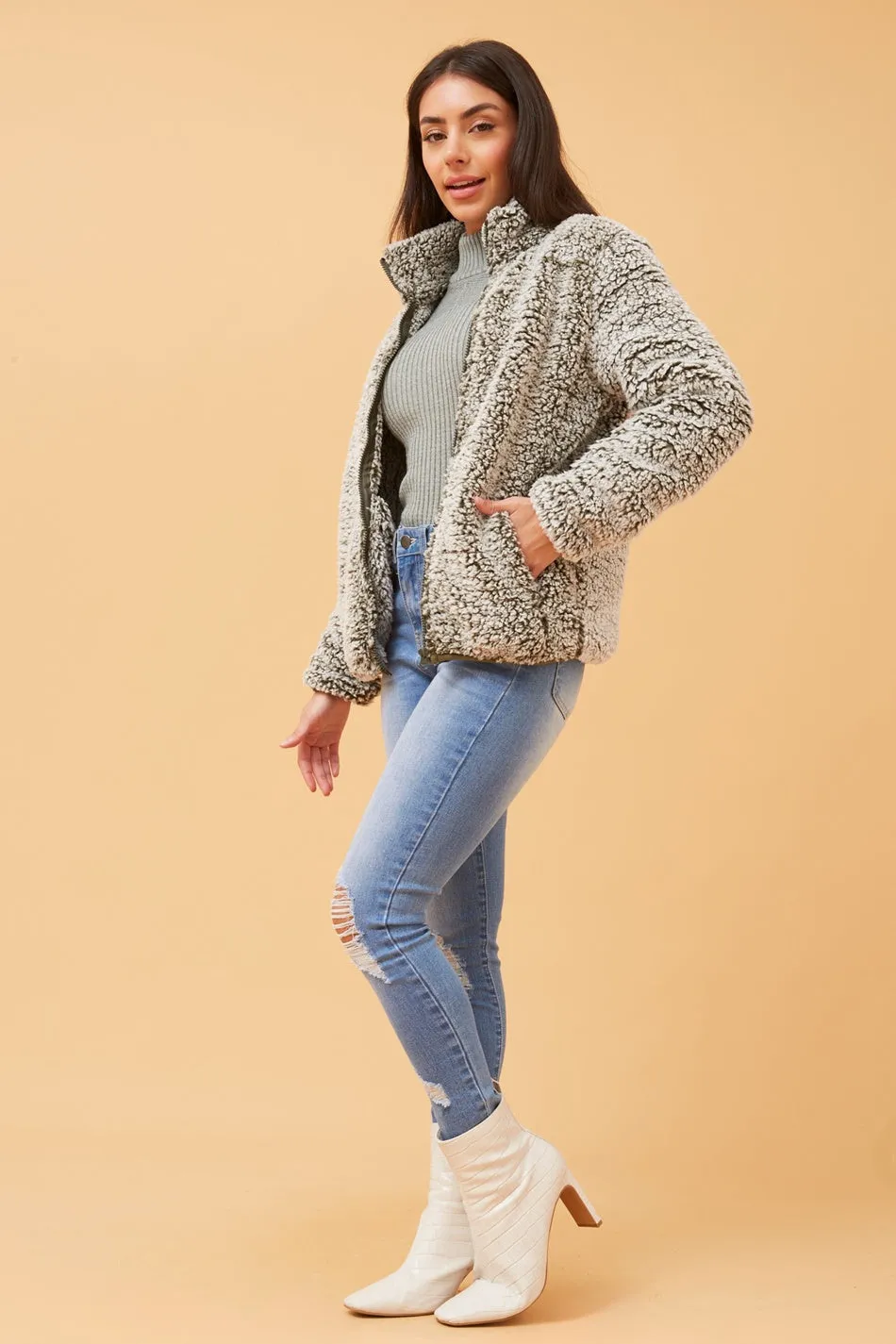 LYN FAUX FUR TEDDY JACKET