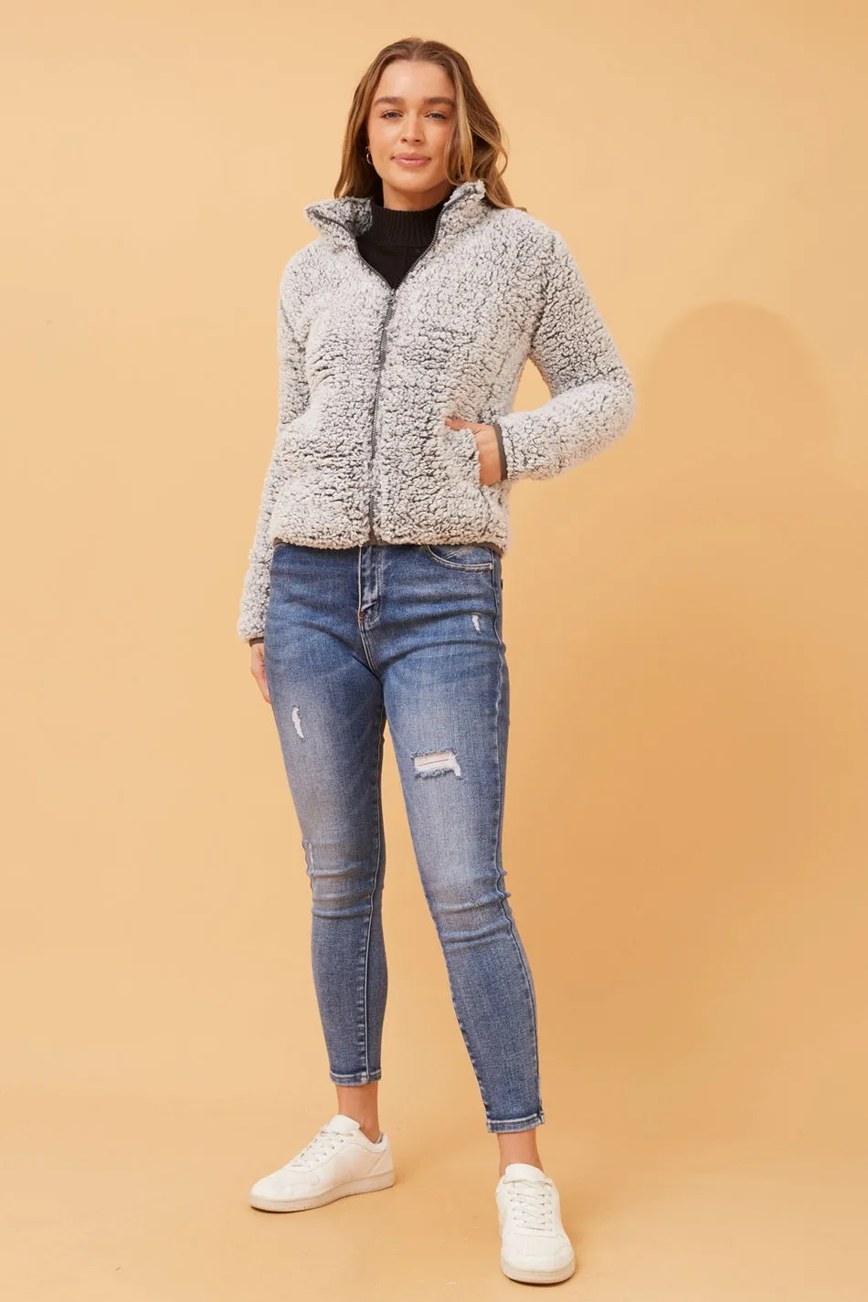 LYN FAUX FUR TEDDY JACKET