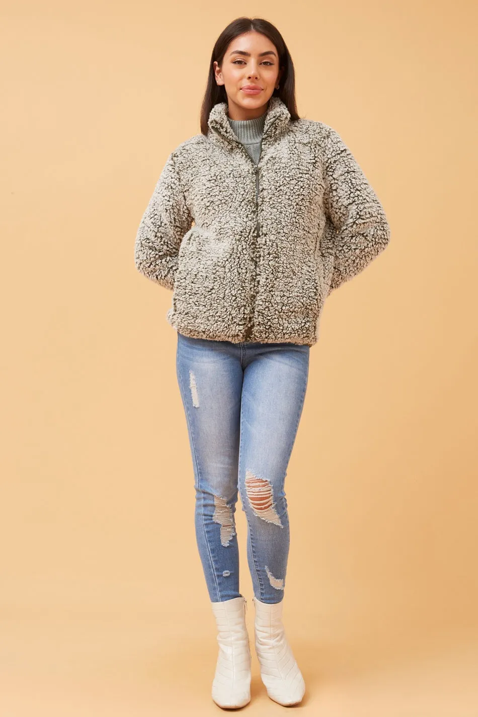 LYN FAUX FUR TEDDY JACKET