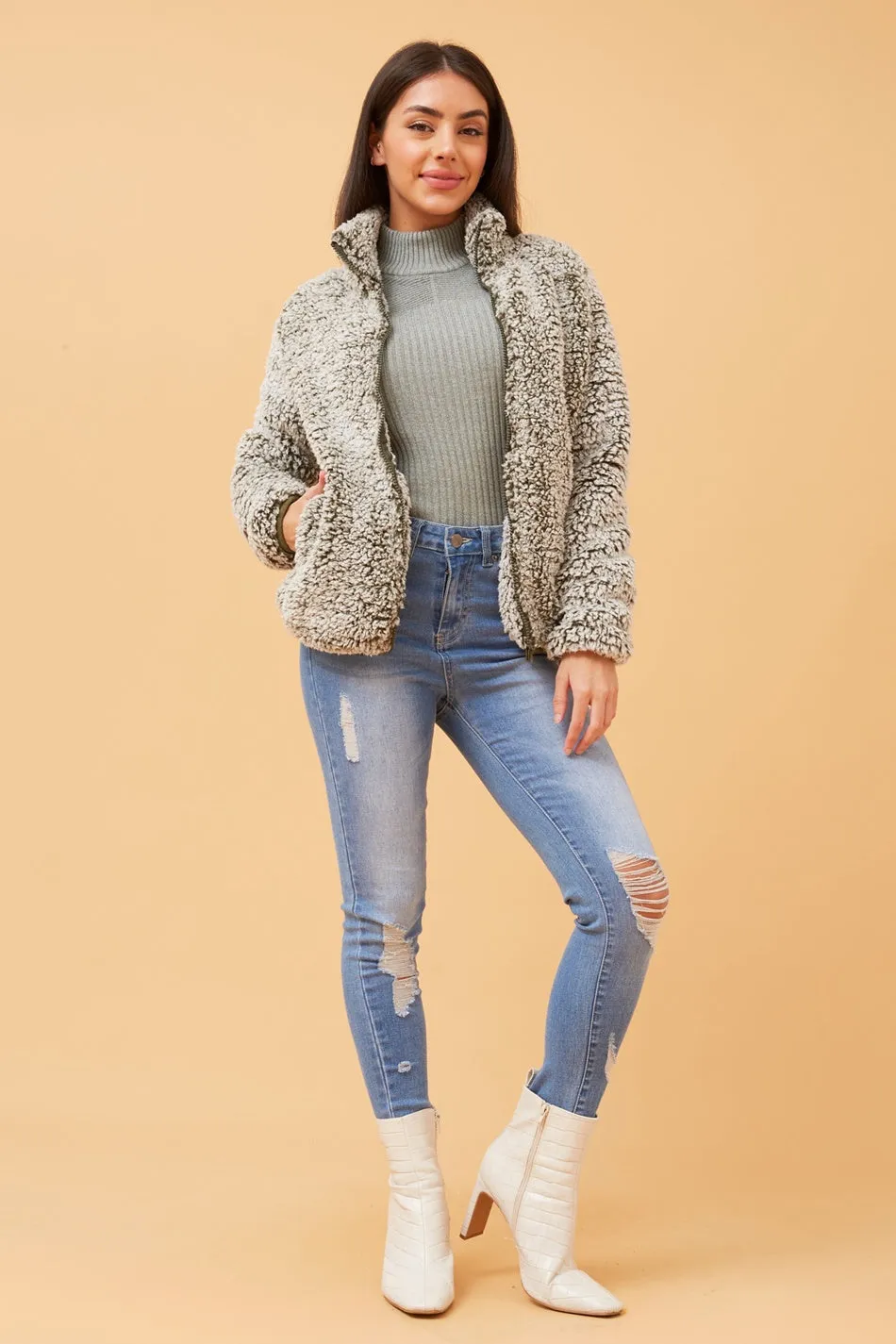 LYN FAUX FUR TEDDY JACKET