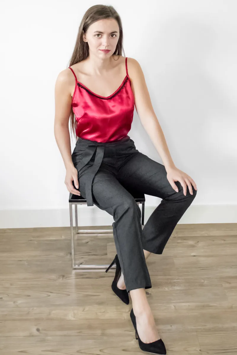 Lysis Black Slim Ankle Trousers