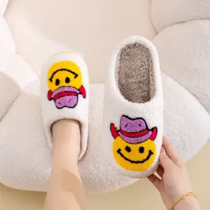 Melody Smiley Face Cowgirl Slippers