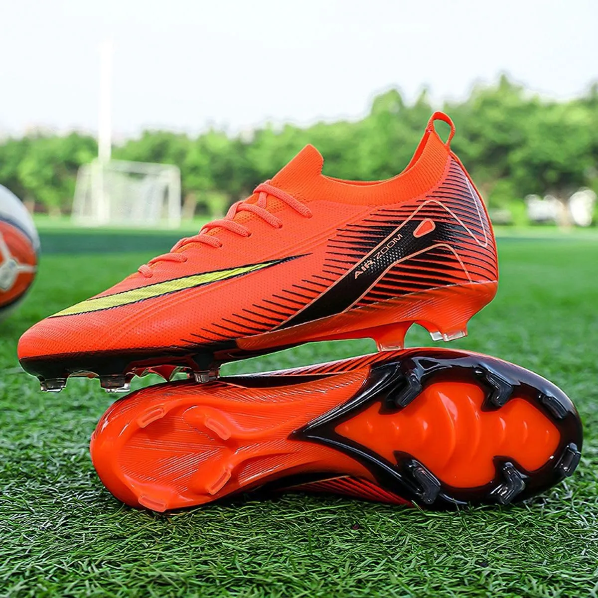 Men's and Women's Football Boots Football Shoes, Splint Spikes Sneakers Comfortable Adult Sports Outdoor/Indoor/Match/Training TF Football Shoes