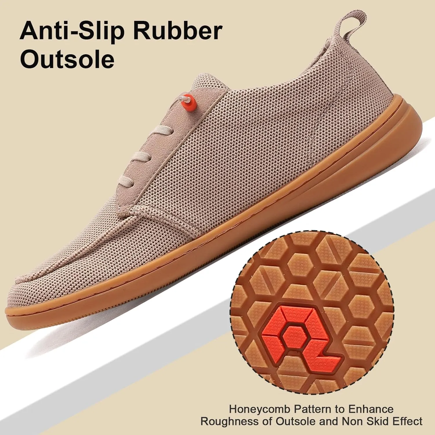 Men's Barefoot Wide Toe Box Shoes - Minimalist Barefoot Shoes with Zero Drop Sole Extra Wide Slip on Walking Shoes for Men