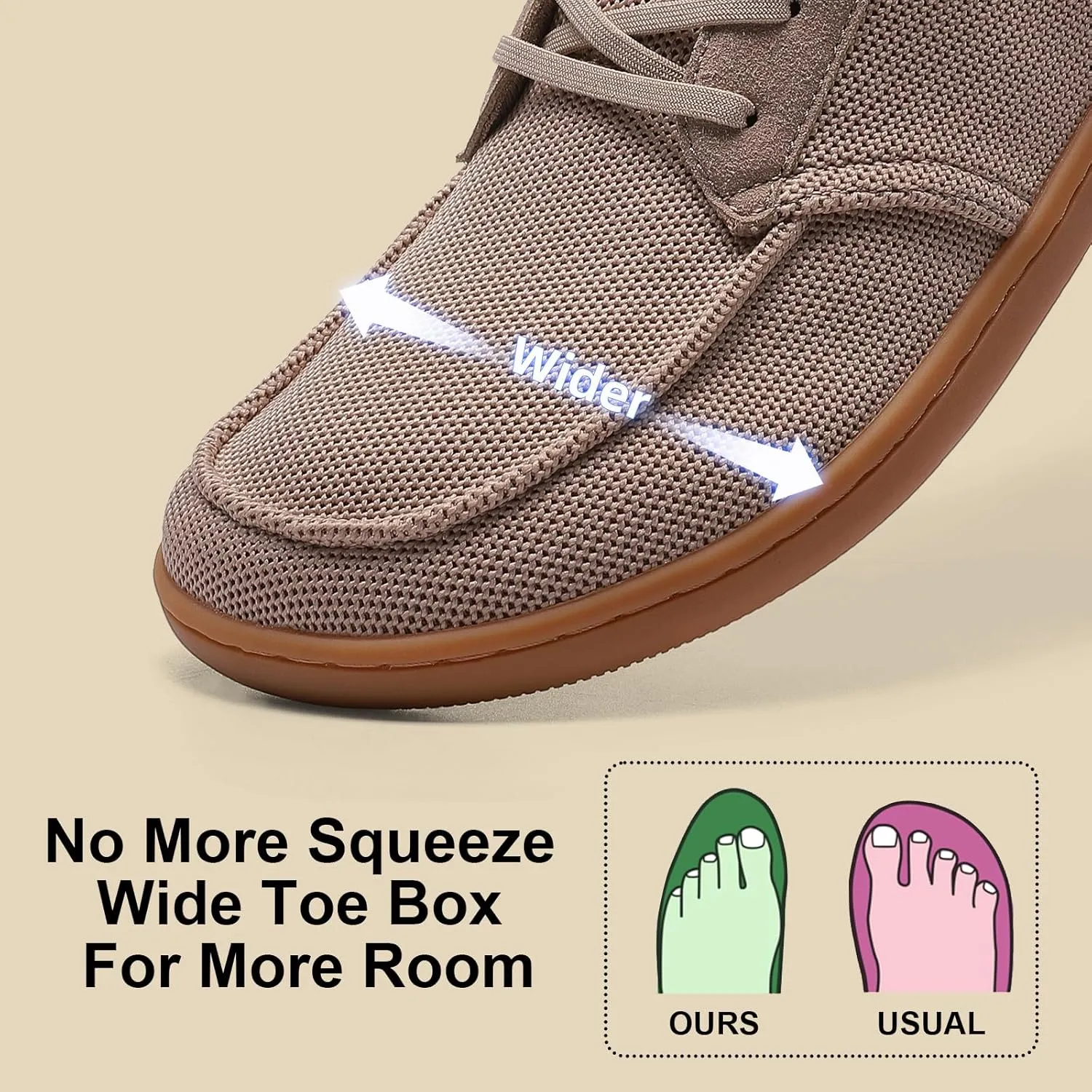 Men's Barefoot Wide Toe Box Shoes - Minimalist Barefoot Shoes with Zero Drop Sole Extra Wide Slip on Walking Shoes for Men