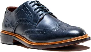 Mens Brogue Leather Dress Shoes Wingtip Lace up Formal Wedding Footwear