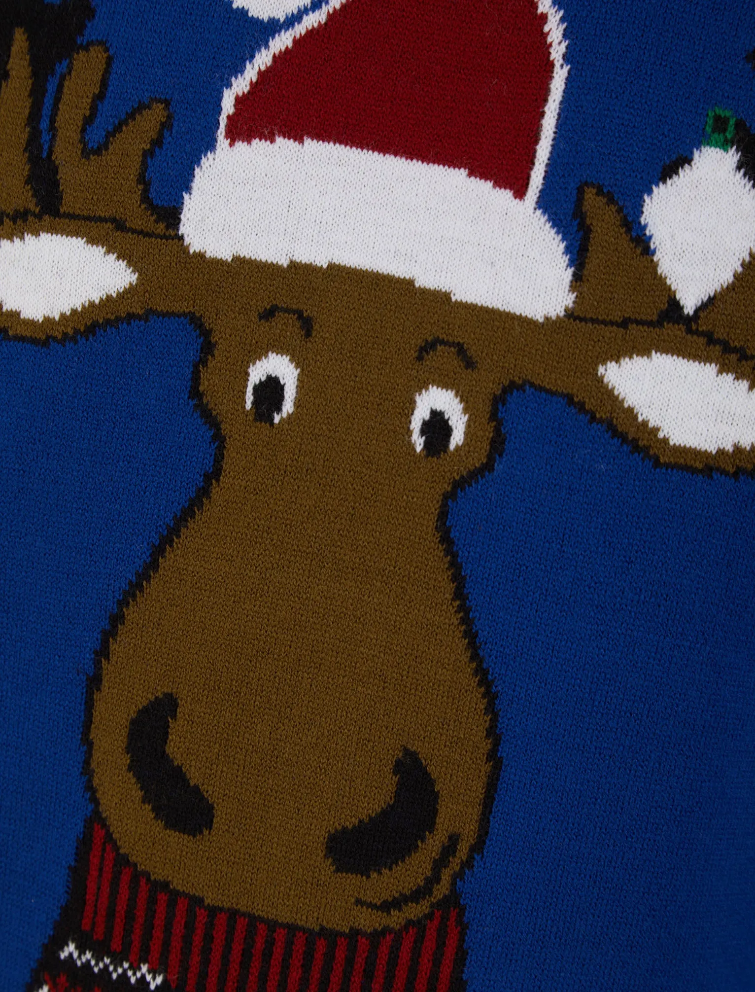Men's Christmoose Novelty Christmas Jumper in Sapphire Blue - Merry Christmas