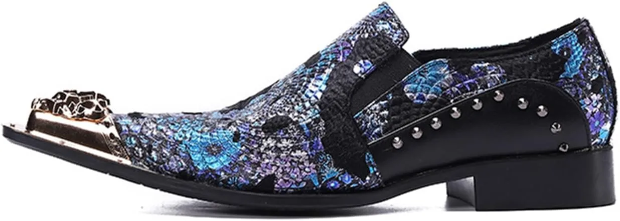 Men's Leather Shoes, Men's Business Casual British Brogue Dress Shoes, Wedding Party Banquet Nightclub Stage Host Barber Uniform Office Work Shoes