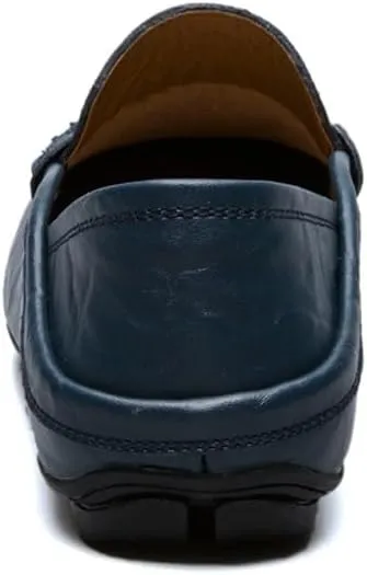 Men's Lightweight Casual Genuine Leather Slip On Soft Driving Walking Shoes Penny Loafer Flats Shoes