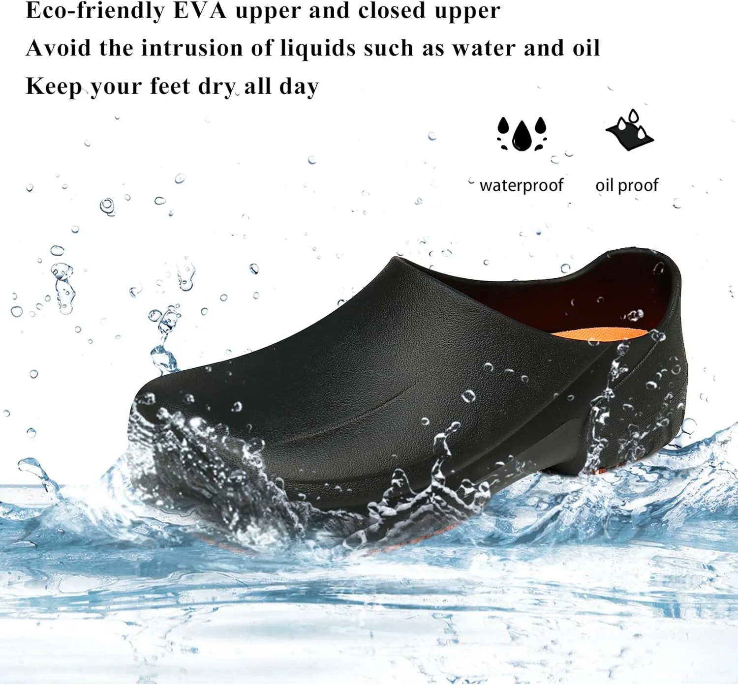Men's Non Slip Chef Shoes, Men Professional Waterproof Slip Resistant Work Shoe for Kitchen Restaurant Hospital, Zapatos para Trabajar En Restaurante De Hombre