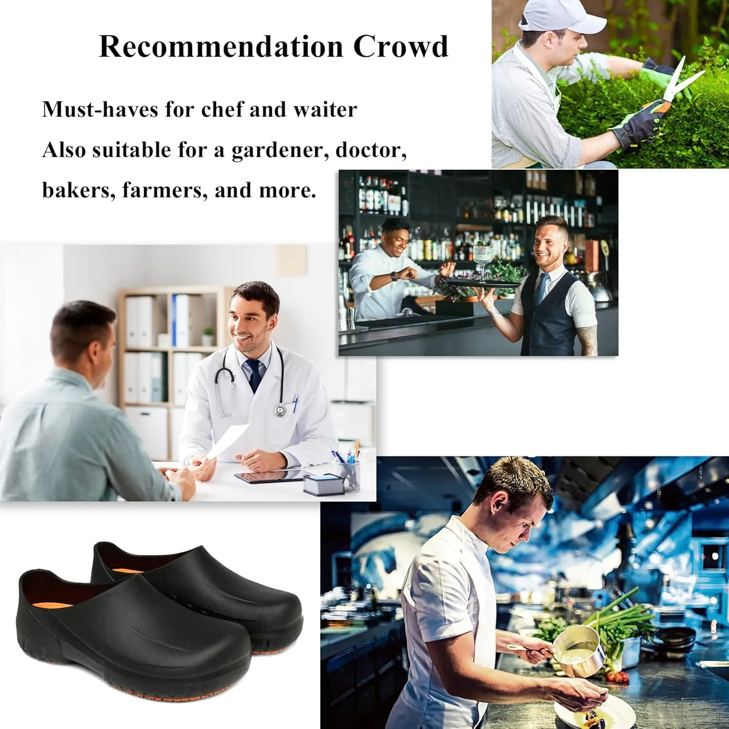 Men's Non Slip Chef Shoes, Men Professional Waterproof Slip Resistant Work Shoe for Kitchen Restaurant Hospital, Zapatos para Trabajar En Restaurante De Hombre