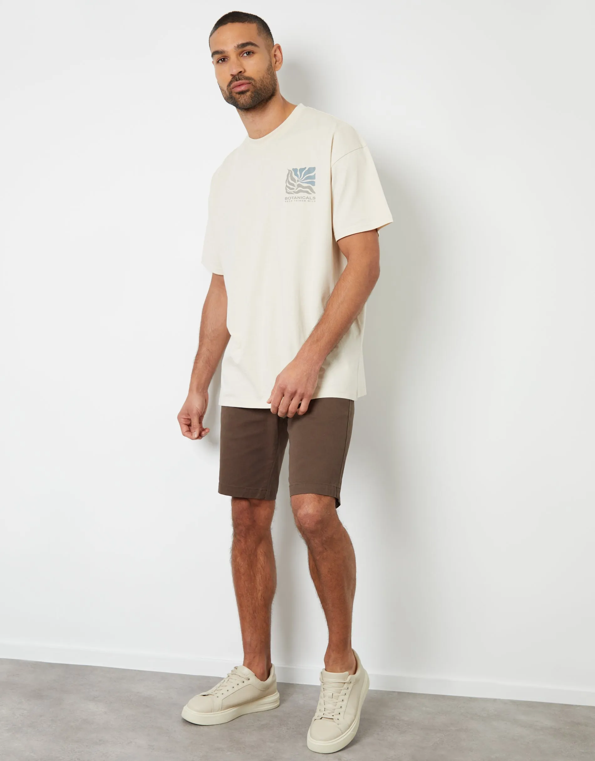 Men's Off White Graphic Print Oversized T-Shirt