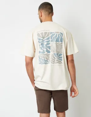 Men's Off White Graphic Print Oversized T-Shirt