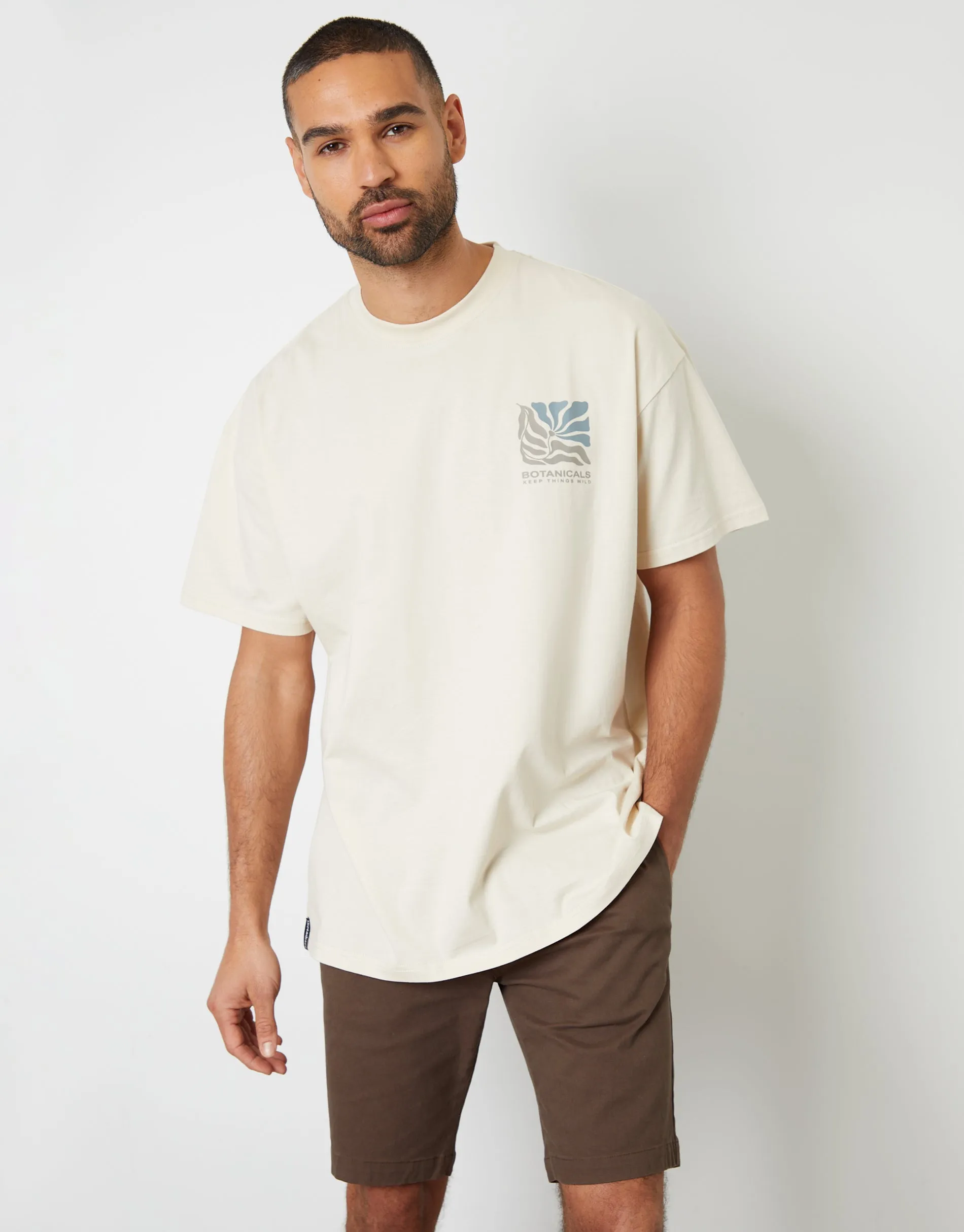 Men's Off White Graphic Print Oversized T-Shirt