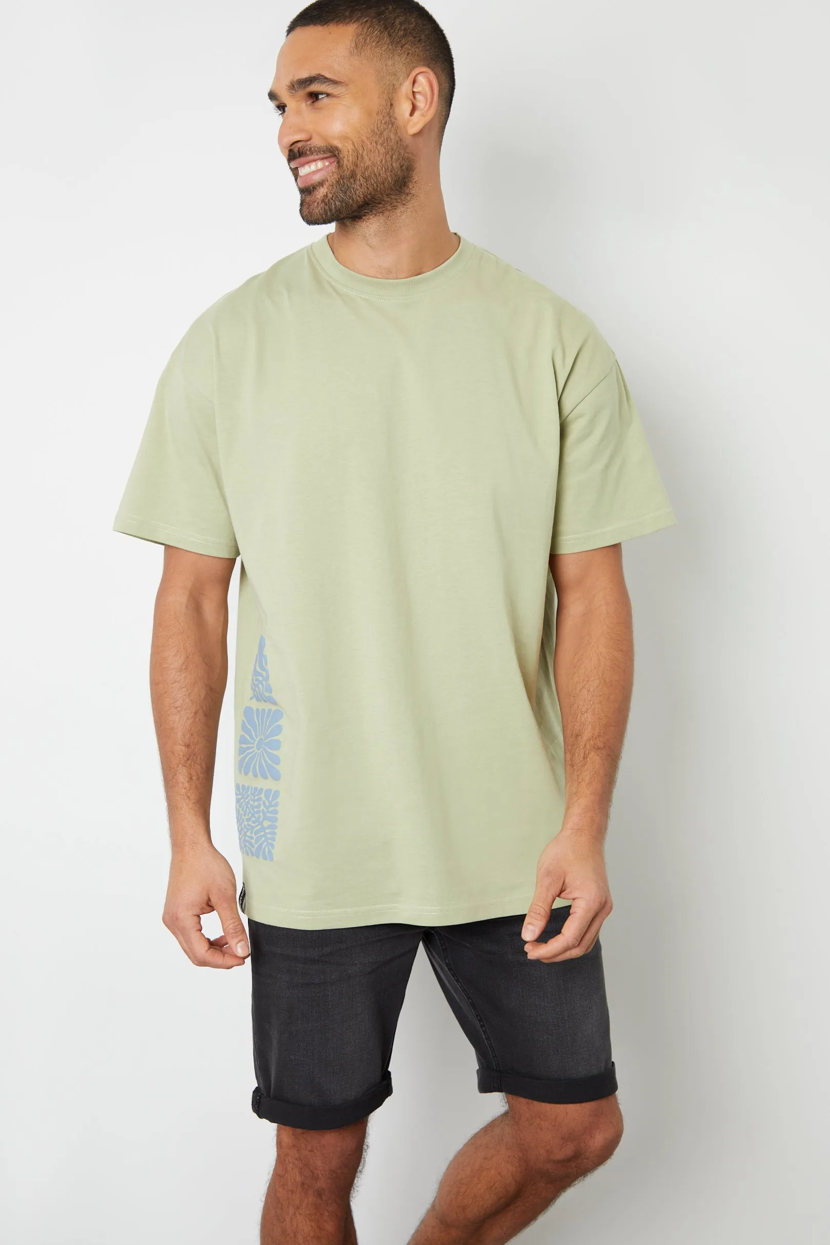 Men's Sage Graphic Print Oversized T-Shirt