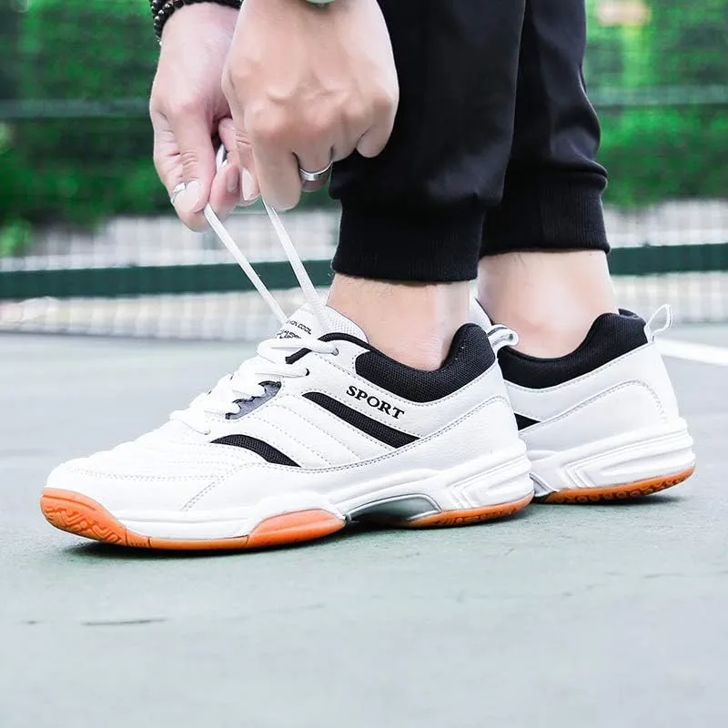 Mens Tennis Shoes Breathable, Comfortable, Lightweight, Non-Slip Mens Badminton Shoes Low Top Leather Racket Class Volleyball Shoes |with Arch Support | Lndoor and Outdoor Court Trainers