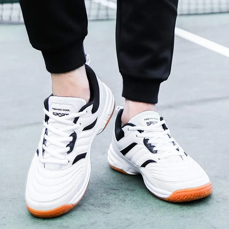 Mens Tennis Shoes Breathable, Comfortable, Lightweight, Non-Slip Mens Badminton Shoes Low Top Leather Racket Class Volleyball Shoes |with Arch Support | Lndoor and Outdoor Court Trainers