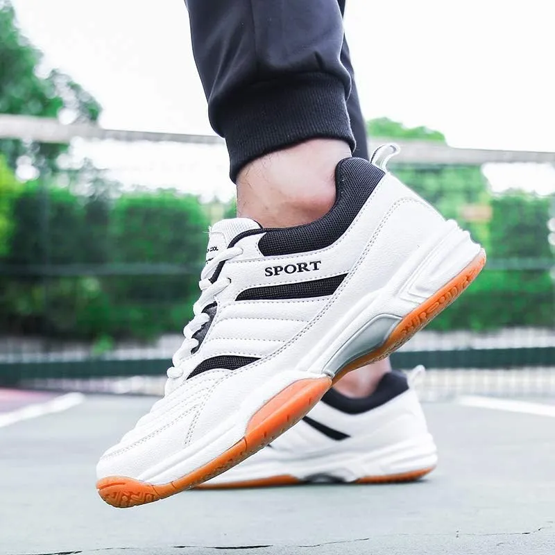 Mens Tennis Shoes Breathable, Comfortable, Lightweight, Non-Slip Mens Badminton Shoes Low Top Leather Racket Class Volleyball Shoes |with Arch Support | Lndoor and Outdoor Court Trainers