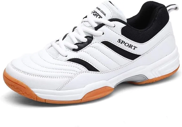 Mens Tennis Shoes Breathable, Comfortable, Lightweight, Non-Slip Mens Badminton Shoes Low Top Leather Racket Class Volleyball Shoes |with Arch Support | Lndoor and Outdoor Court Trainers