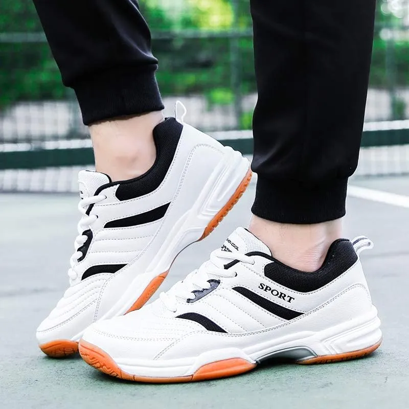 Mens Tennis Shoes Breathable, Comfortable, Lightweight, Non-Slip Mens Badminton Shoes Low Top Leather Racket Class Volleyball Shoes |with Arch Support | Lndoor and Outdoor Court Trainers