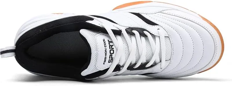Mens Tennis Shoes Breathable, Comfortable, Lightweight, Non-Slip Mens Badminton Shoes Low Top Leather Racket Class Volleyball Shoes |with Arch Support | Lndoor and Outdoor Court Trainers