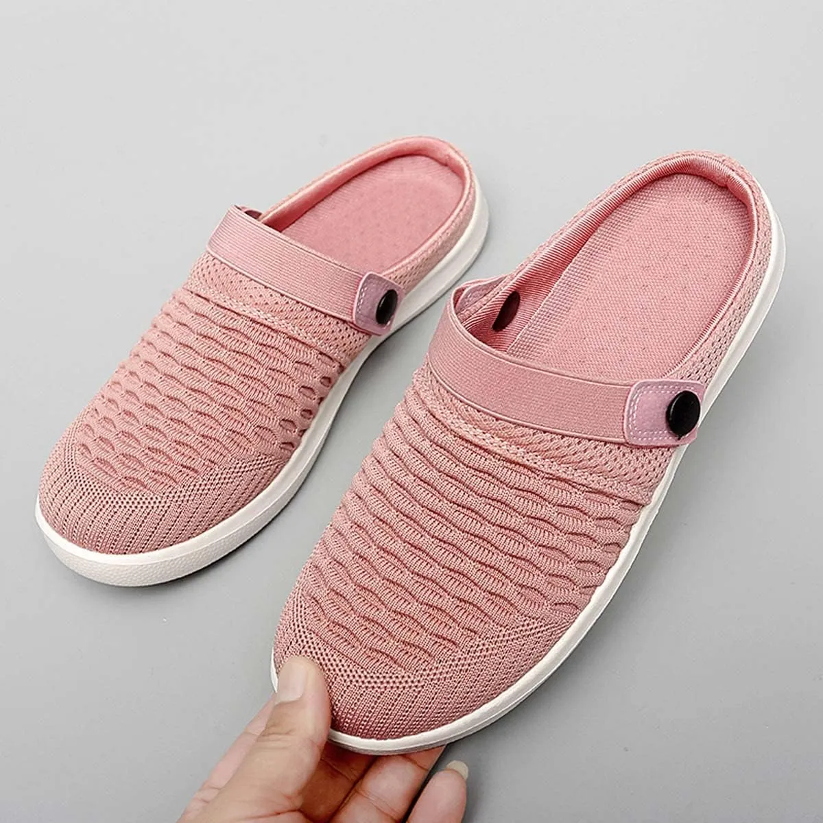 Men's Women's Summer Flat Sole Light Weight Breathable Mesh Quick Dry Beach Slippers Anti-Slip Garden Sandals Clogs Shoes Indoor Outdoor