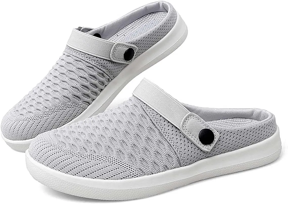 Men's Women's Summer Flat Sole Light Weight Breathable Mesh Quick Dry Beach Slippers Anti-Slip Garden Sandals Clogs Shoes Indoor Outdoor