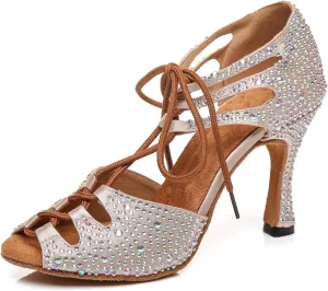 Minishion Women's Latin Salsa Lace-up Dance Shoes Formal Party Sandals