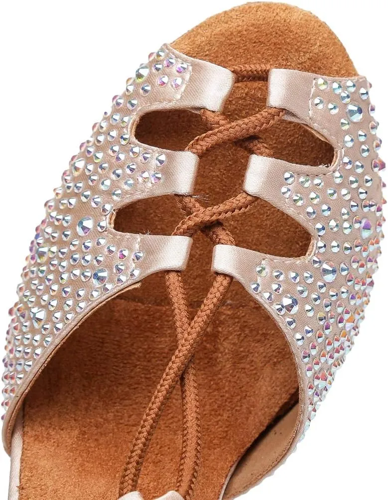 Minishion Women's Latin Salsa Lace-up Dance Shoes Formal Party Sandals