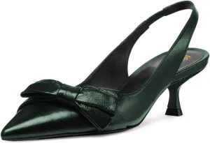 miss left Women Pointy Closed Toe Bows Pumps Slip On Low Kitten Heel Elastic Strap Slingback Sandals Dressy Leisure Prom Shoes Size 4-16 US