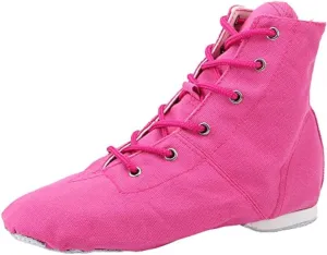 missfiona Jazz Shoes for Woman Canvas Dance Boots Split Sole Ballroom Dancing Flat