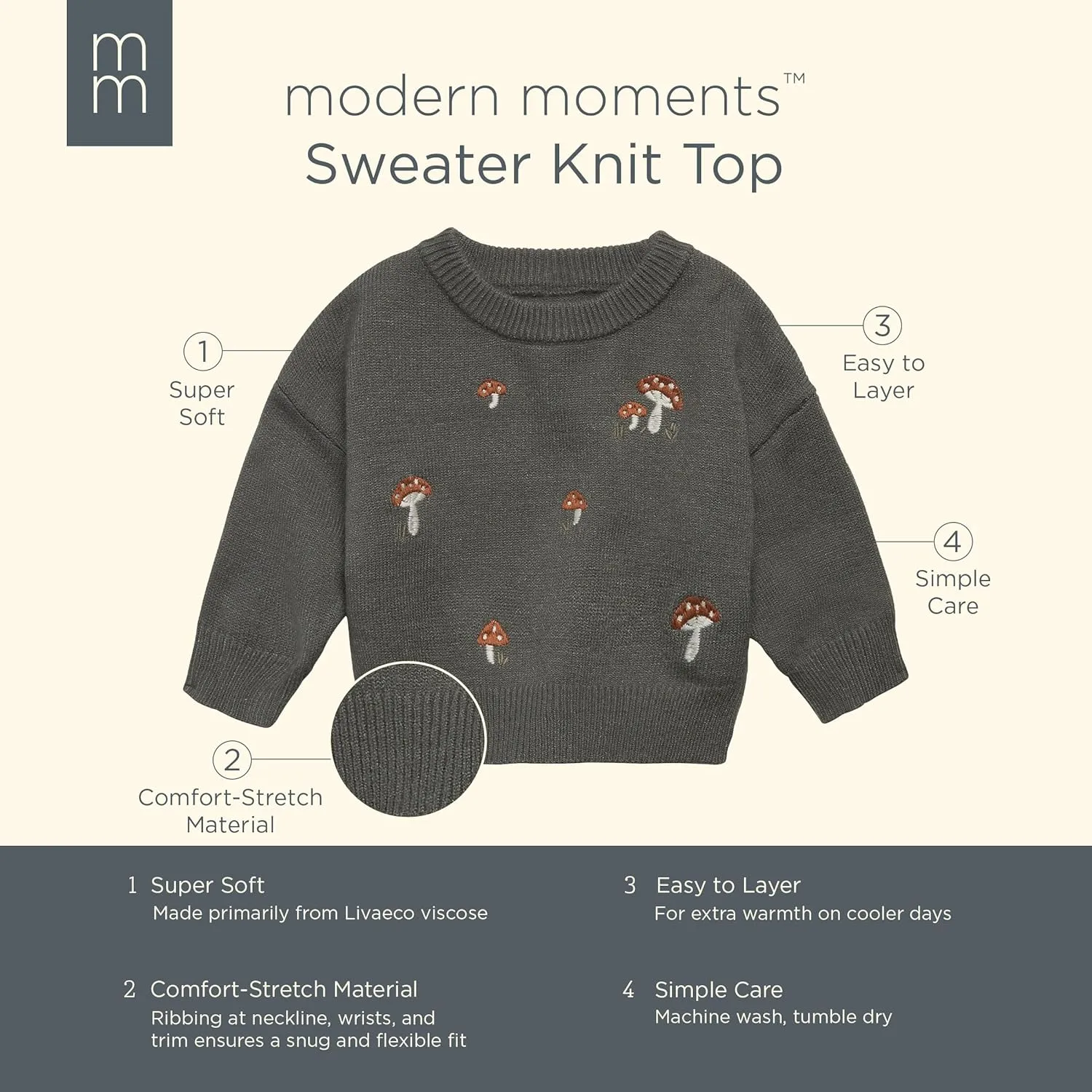 Modern Moments by Gerber Baby Embroidered Sweater Knit Top