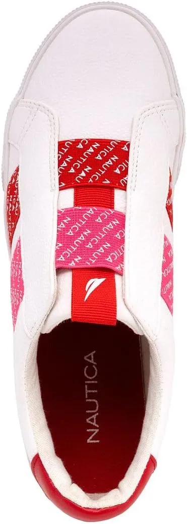 Nautica Women's Slip-On Sneakers  Casual Low-Top Walking Shoes  Comfortable No-Lace Fashion Tennis Style