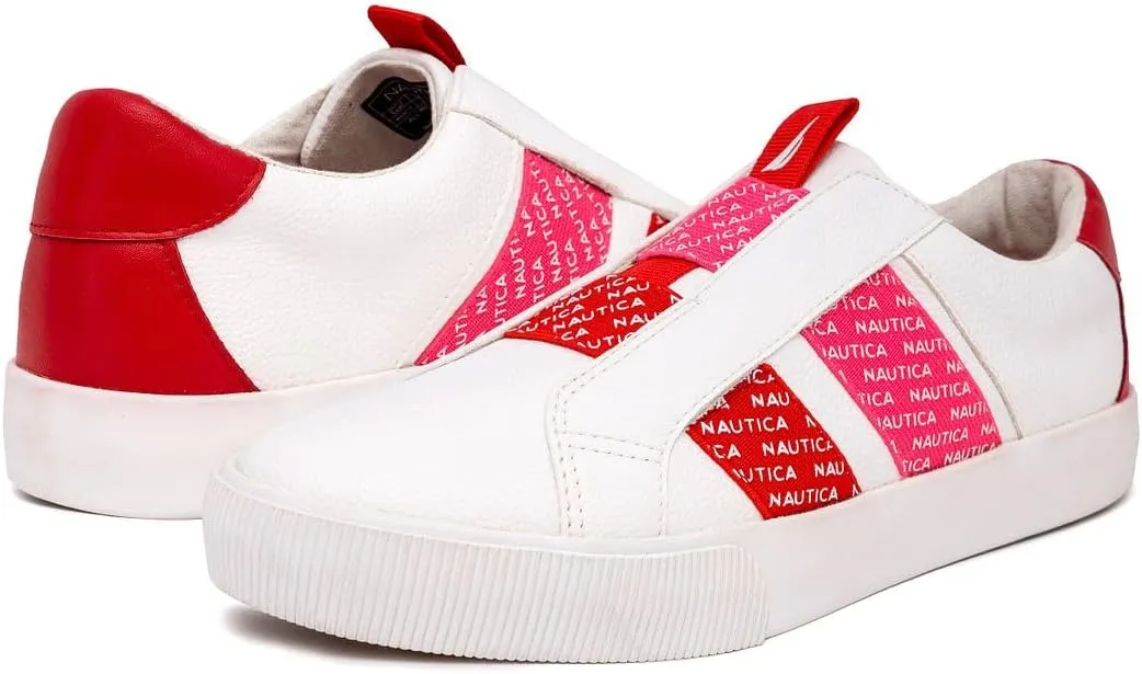 Nautica Women's Slip-On Sneakers  Casual Low-Top Walking Shoes  Comfortable No-Lace Fashion Tennis Style