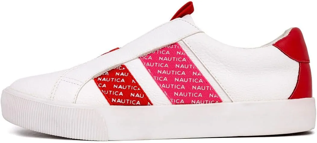 Nautica Women's Slip-On Sneakers  Casual Low-Top Walking Shoes  Comfortable No-Lace Fashion Tennis Style